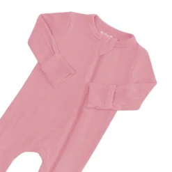 Ribbed Zipper Romper in Apple Blossom