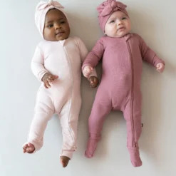 Ribbed Zipper Romper in Blush