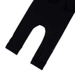 Ribbed Zipper Romper in Midnight