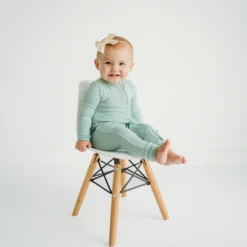 Ribbed Zipper Romper in Sage