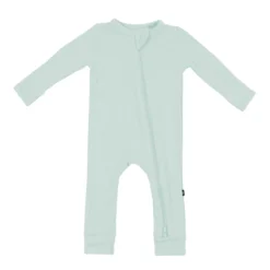 Ribbed Zipper Romper in Sage
