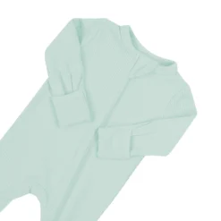 Ribbed Zipper Romper in Sage