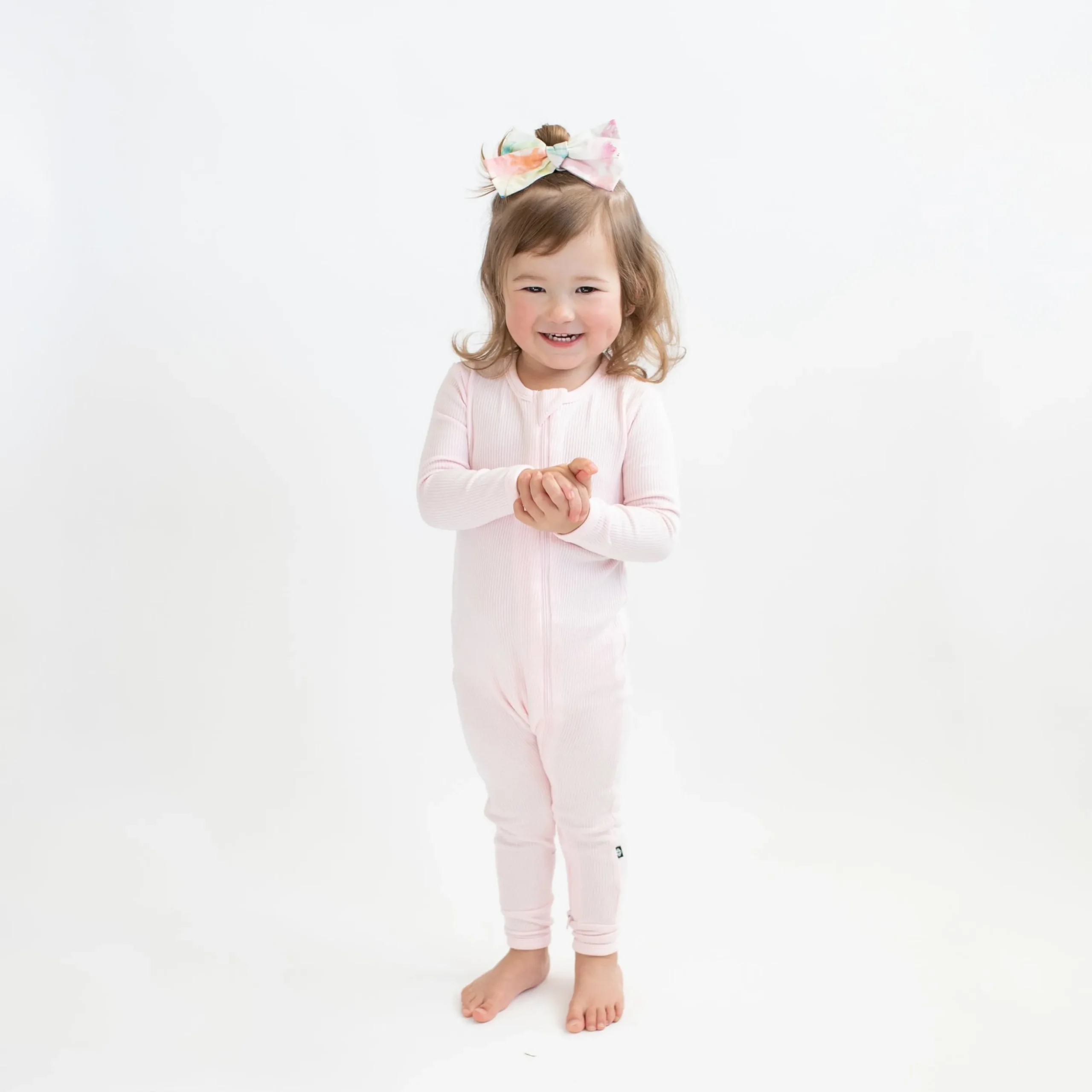 Ribbed Zipper Romper in Sakura