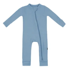 Ribbed Zipper Romper in Slate