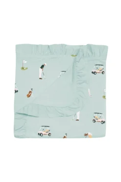 Ruffle Baby Blanket in Golf 0.5