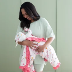 Ruffle Baby Blanket in Tulip 0.5