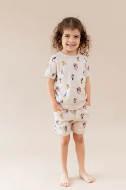 Short Sleeve Jogger Set in Mickey Mouse and Friends