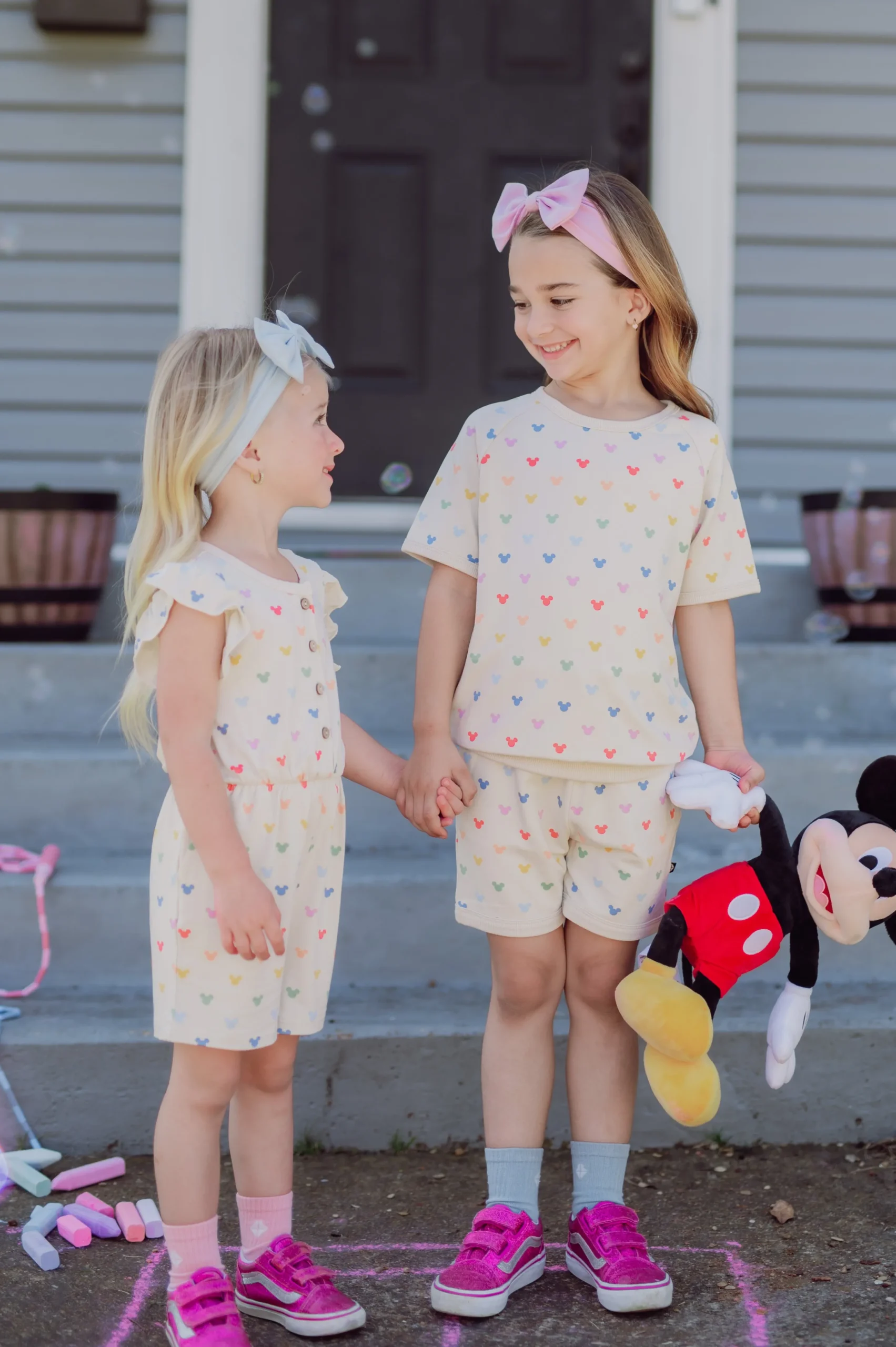 Short Sleeve Jogger Set in Pastel Mickey Mouse