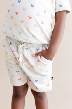 Short Sleeve Jogger Set in Pastel Mickey Mouse