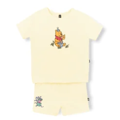 Short Sleeve Jogger Set in Winnie the Pooh on Chamomile