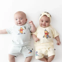 Short Sleeve Jogger Set in Winnie the Pooh on Chamomile