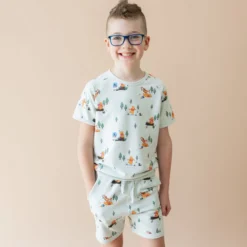Short Sleeve Jogger Set in Winnie the Pooh Hundred Acre Wood