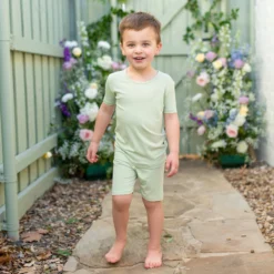 Short Sleeve Pajamas in Basil