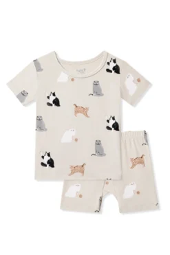 Short Sleeve Pajamas in Fluffy Cat