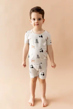 Short Sleeve Pajamas in Fluffy Cat