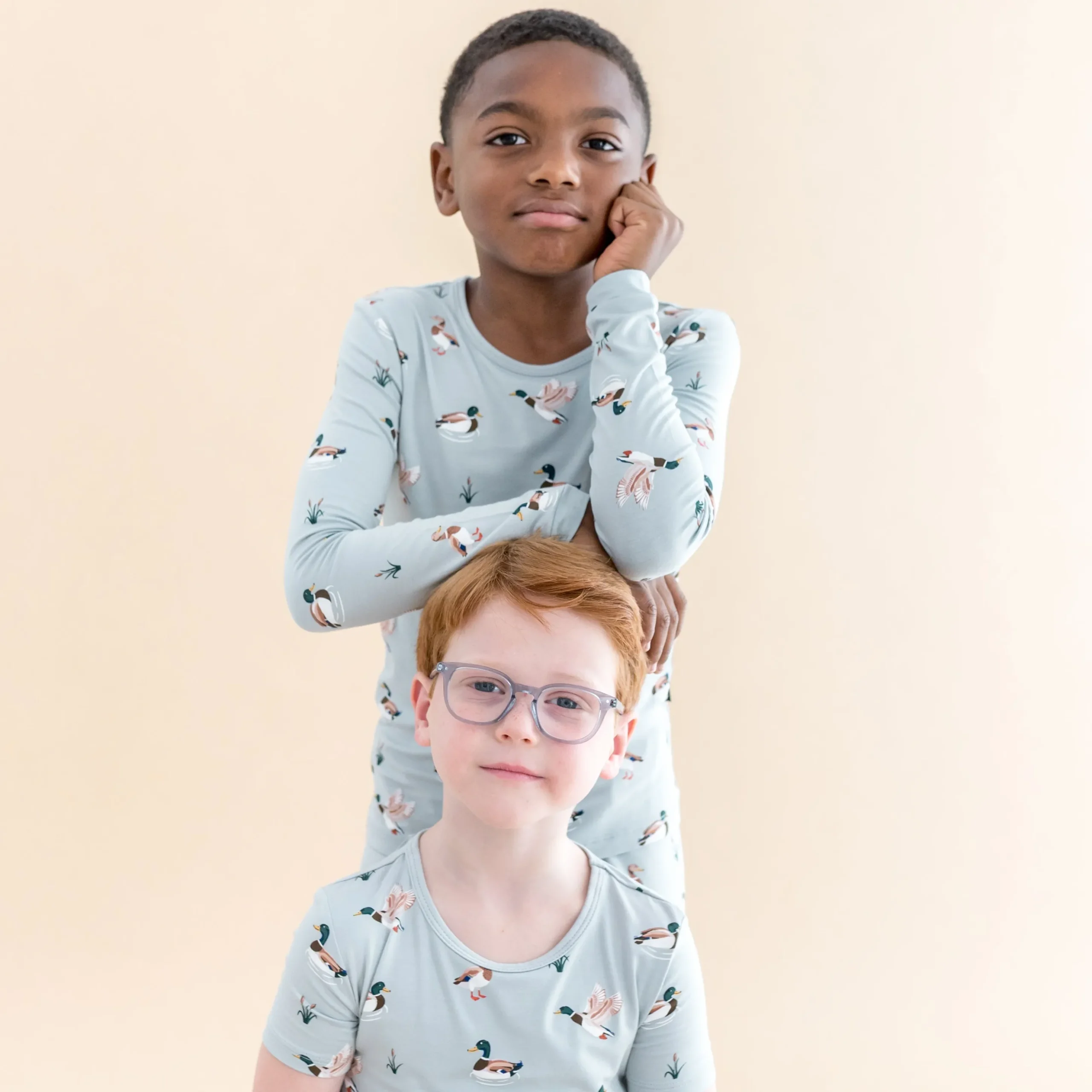 Short Sleeve Pajamas in Mallard Duck