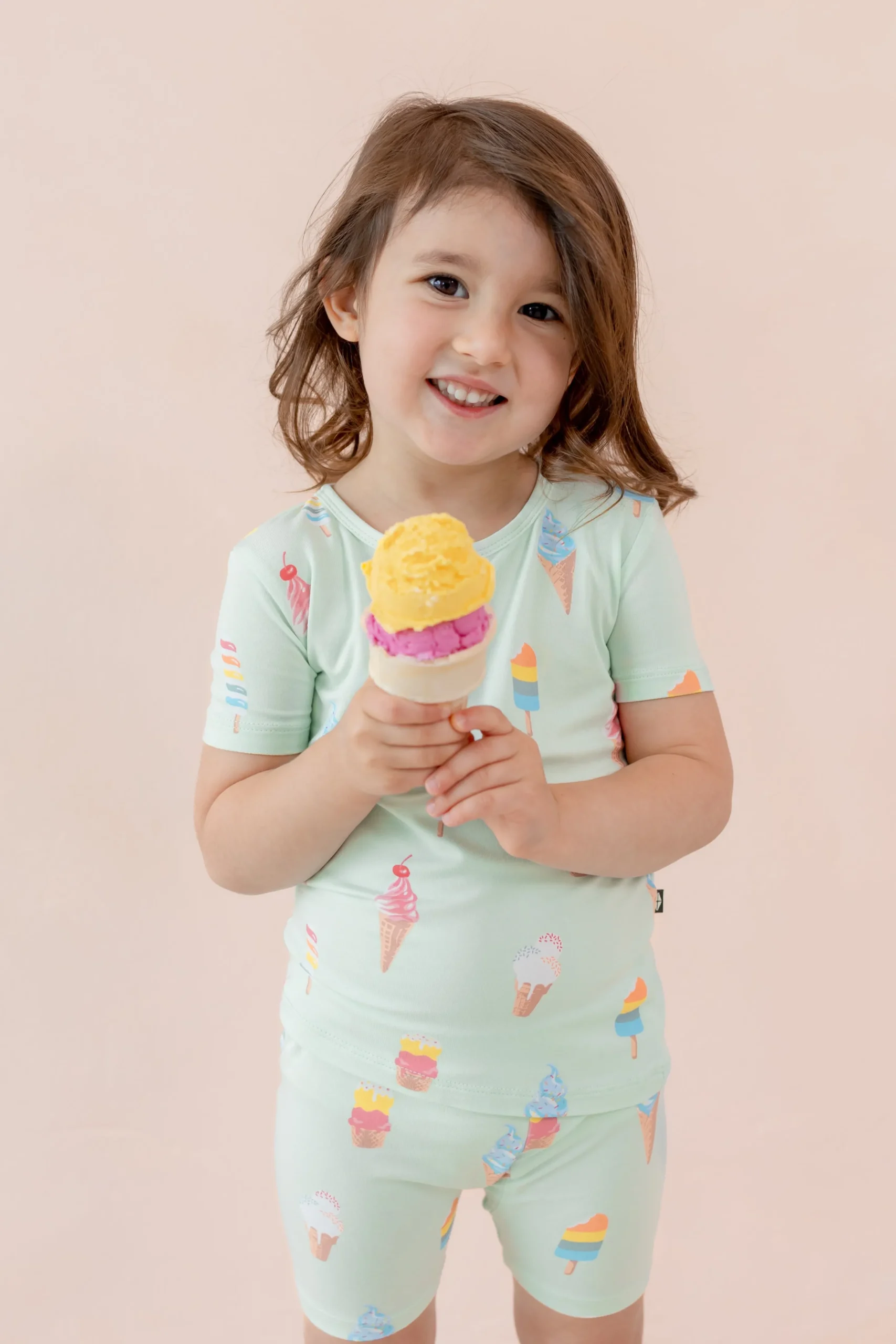 Short Sleeve Pajamas in Mint Ice Cream