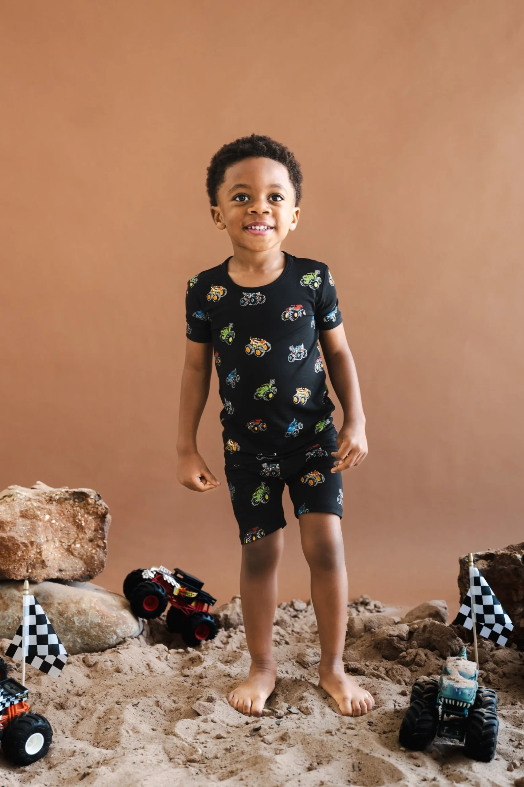 Short Sleeve Pajamas in Monster Truck