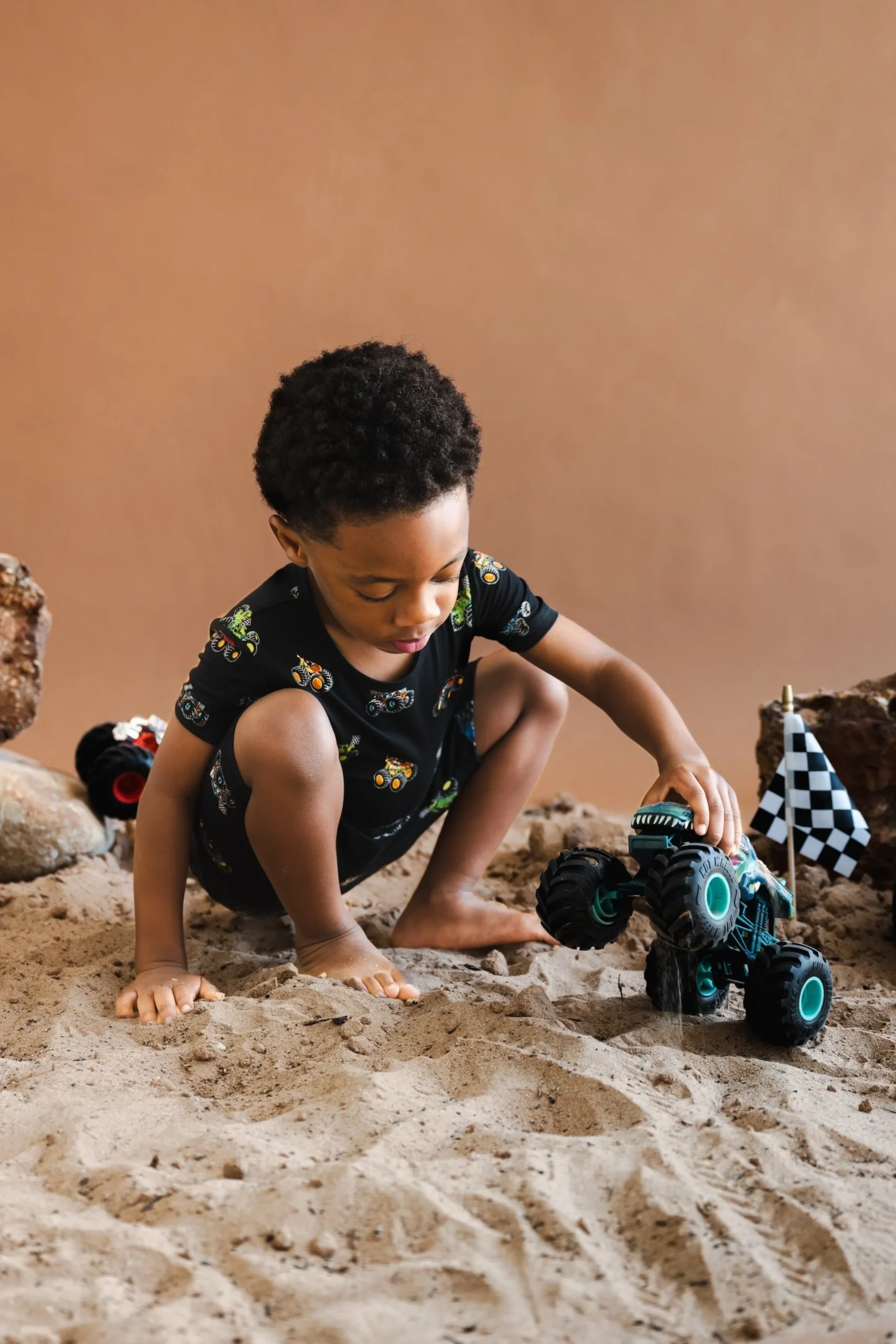 Short Sleeve Pajamas in Monster Truck