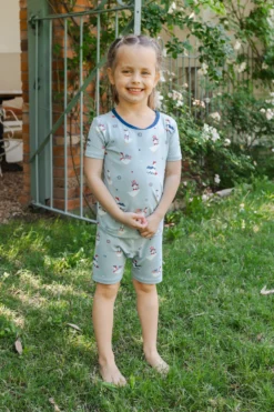 Short Sleeve Pajamas in Patriotic Goose