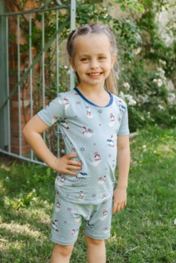 Short Sleeve Pajamas in Patriotic Goose