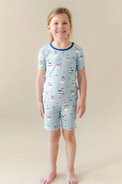 Short Sleeve Pajamas in Patriotic Goose