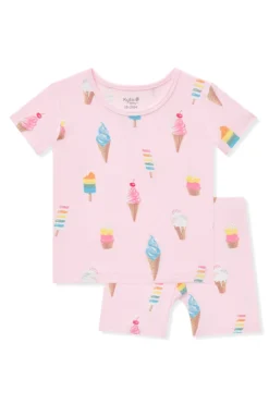 Short Sleeve Pajamas in Sakura Ice Cream