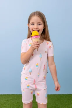 Short Sleeve Pajamas in Sakura Ice Cream