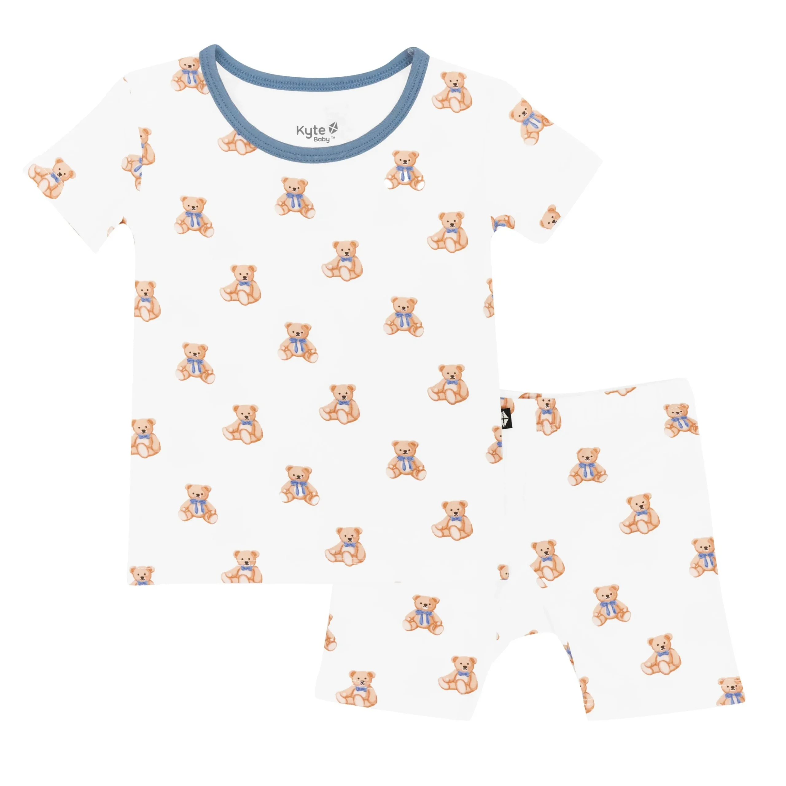 Short Sleeve Pajamas in Teddy Bear
