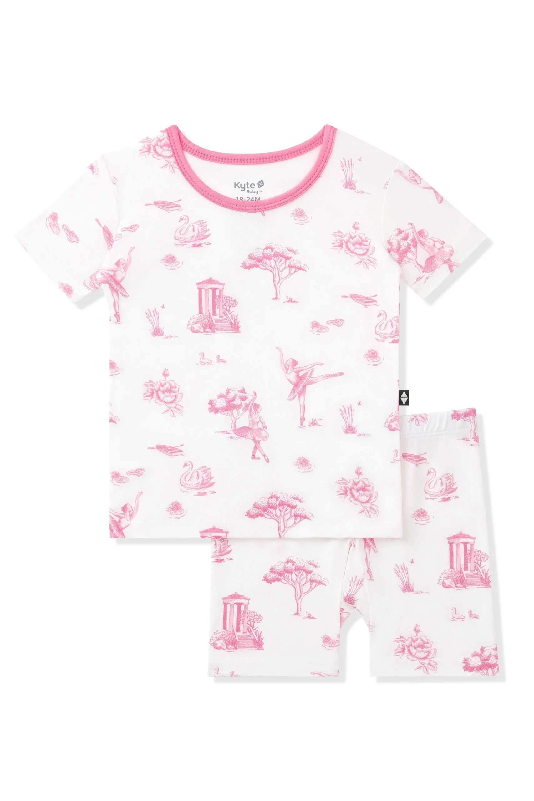 Short Sleeve Pajamas in Toile Ballet