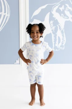 Short Sleeve Pajamas in Toile Safari
