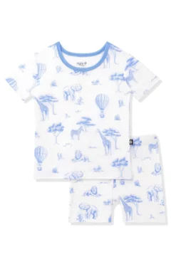 Short Sleeve Pajamas in Toile Safari