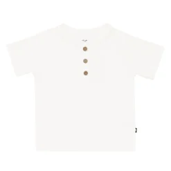 Short Sleeve Toddler Henley Tee in Cloud