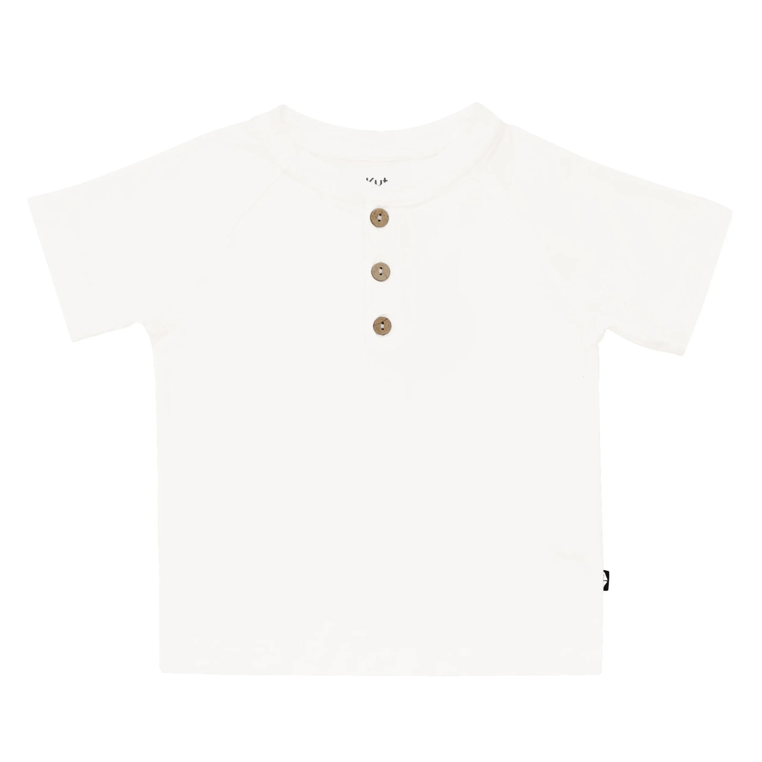 Short Sleeve Toddler Henley Tee in Cloud