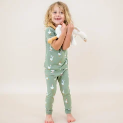 Short Sleeve with Pants Pajamas in Silly Goose