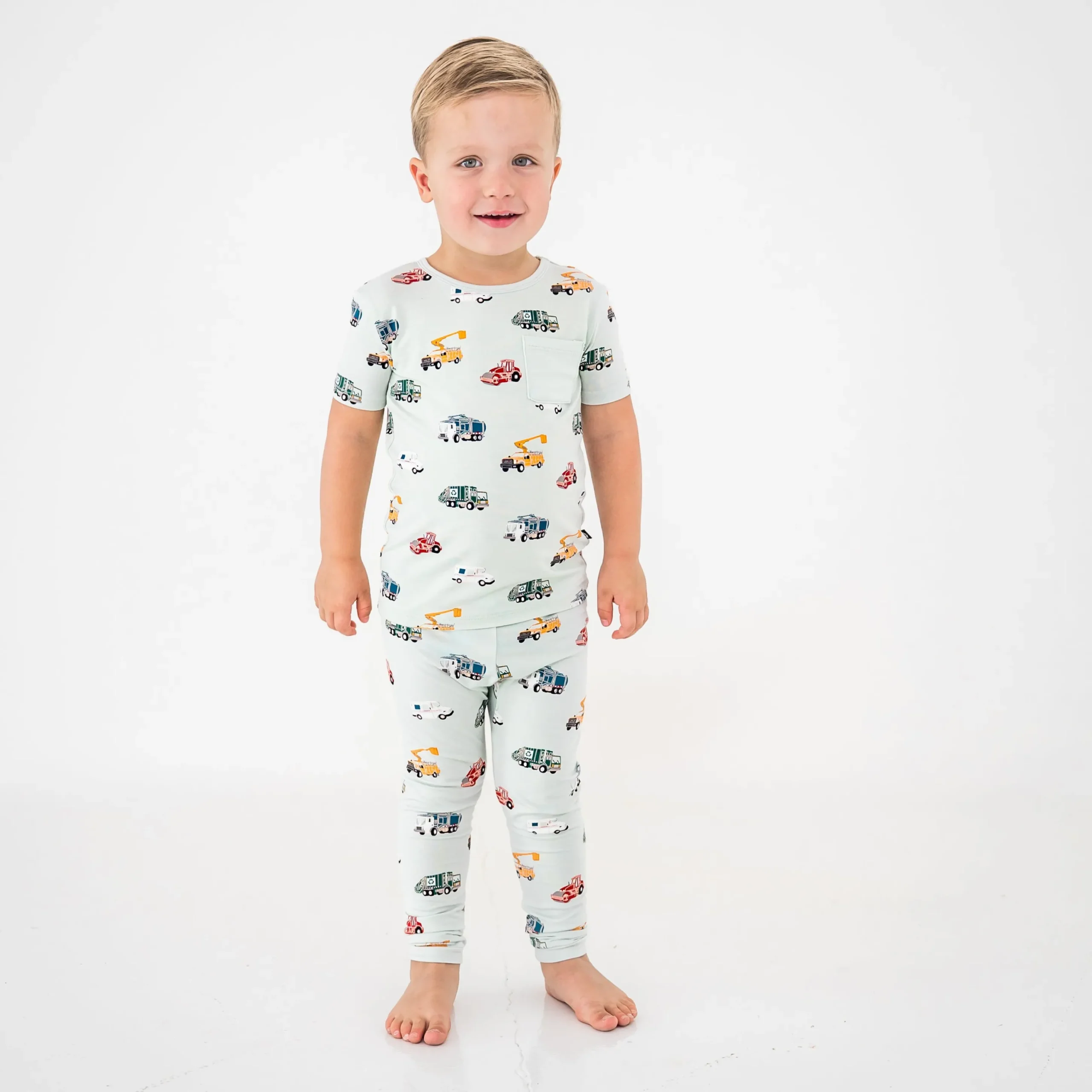 Short Sleeve with Pants Pajamas in City Vehicles