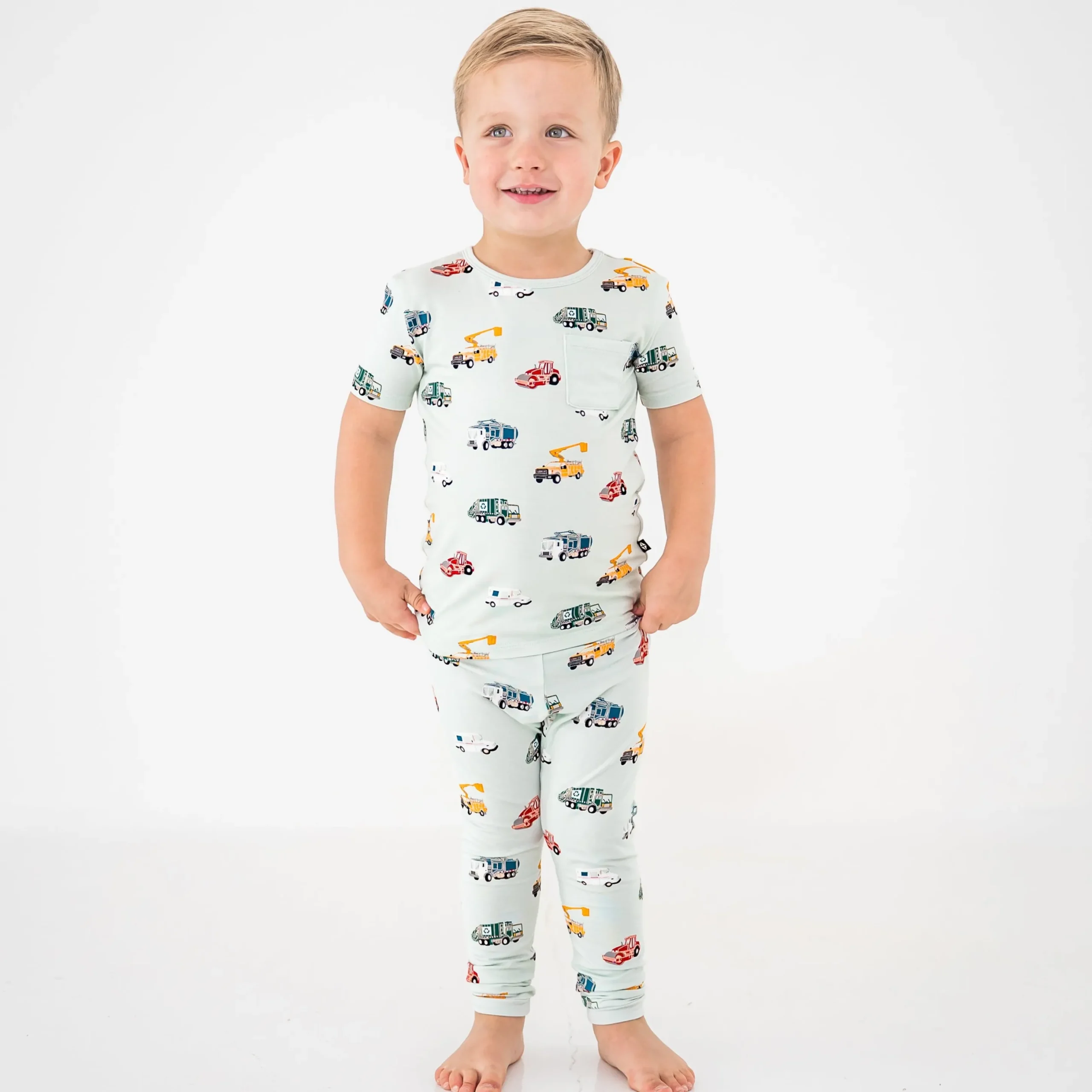 Short Sleeve with Pants Pajamas in City Vehicles