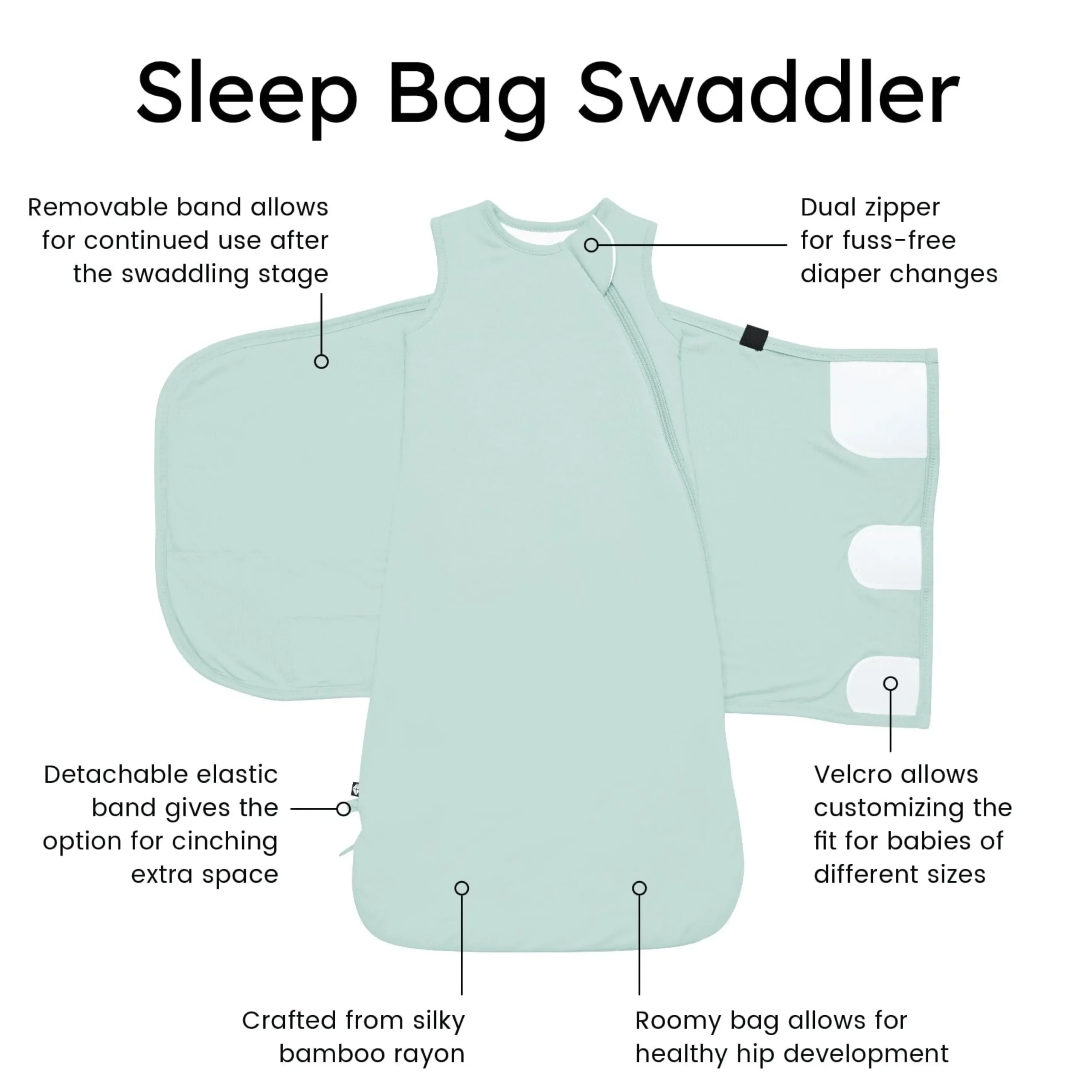 Sleep Bag Swaddler in Sage 1.0