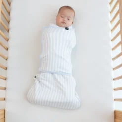 Sleep Bag Swaddler in Small Mist Stripe 1.0