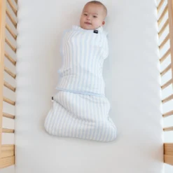 Sleep Bag Swaddler in Small Mist Stripe 1.0