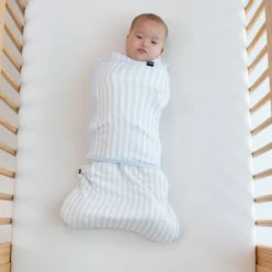 Sleep Bag Swaddler in Small Mist Stripe 1.0