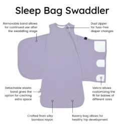 Sleep Bag Swaddler in Taro 1.0