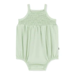 Smocked Bubble Romper in Basil