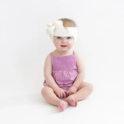 Smocked Bubble Romper in Poi