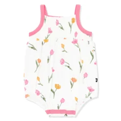 Smocked Bubble Romper in Tulip