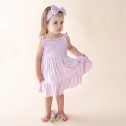 Smocked Dress in Thistle