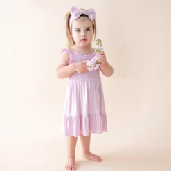 Smocked Dress in Thistle