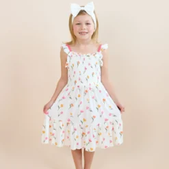 Smocked Dress in Tulip