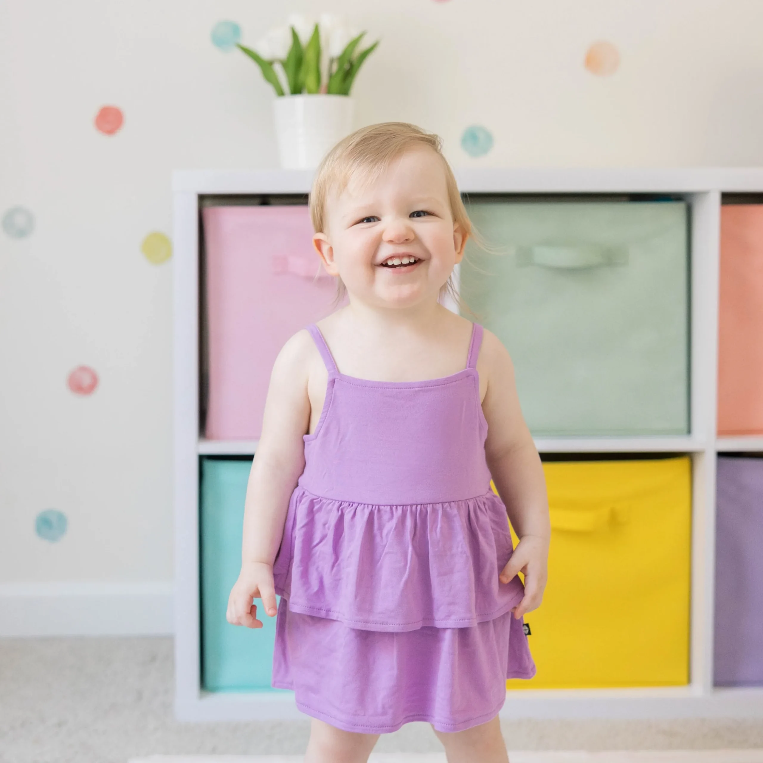 Spaghetti Strap Ruffle Romper in Poi