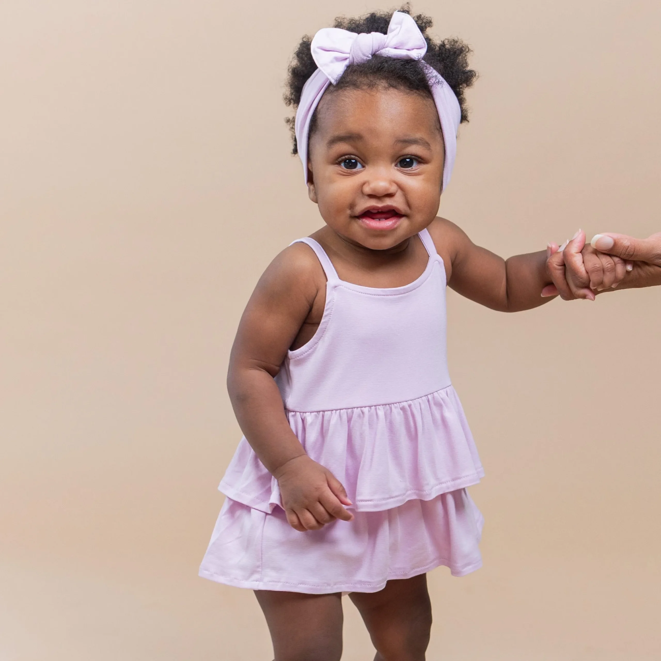 Spaghetti Strap Ruffle Romper in Thistle